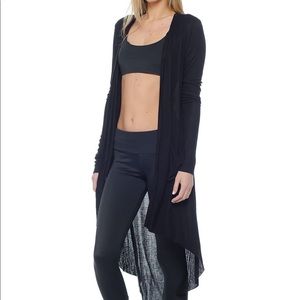 Noah brown featherweight black long cardigan